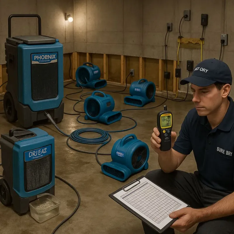 Structural Drying and Dehumidification process in Prescott, AZ